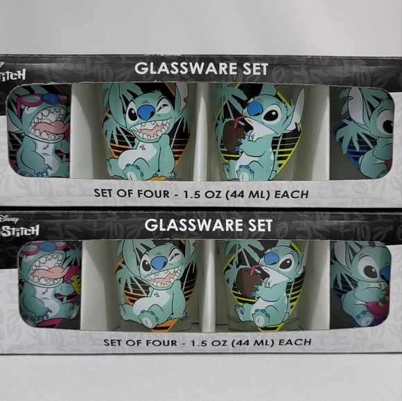 (2) Disney Lilo And Stitch 4-Piece Shot Glass Set - Picture 2 of 10